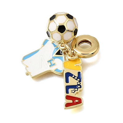Football Theme Brass & Enamel European Dangle Charms KK-CBA8E93-01D-1
