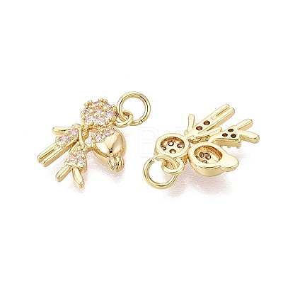 Valentine's Day Brass Micro Pave Clear Cubic Zirconia Pendants KK-Q072-13G-1