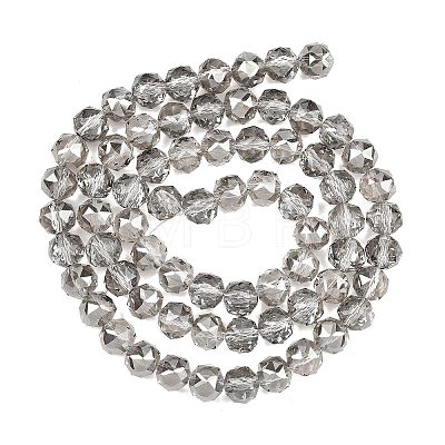 Electroplate Transparent Glass Beads Strands GLAA-H040-01D-1