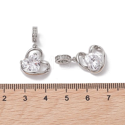 Valentine's Day Brass Micro Pave Clear Cubic Zirconia Pendants KK-K360-26P-1