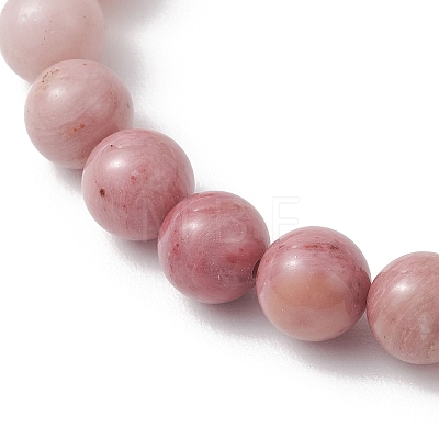 8.5MM Round Natural Rhodochrosite & Rose Quartz & White Moonstone & Pink Opal Stretch Beaded Bracelets BJEW-JB12986-02-1