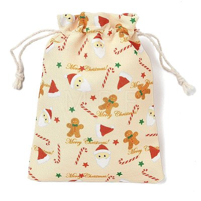 Christmas Theme Cloth Printed Storage Bags ABAG-F010-02B-04-1