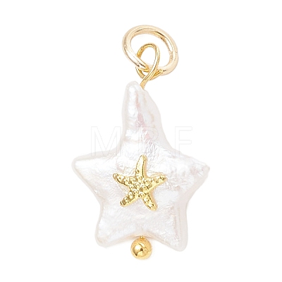 Natural Baroque Keshi Pearl Pendants PALLOY-JF05013-1