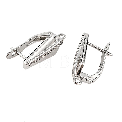 SHEGRACE Brass Micro Pave Cubic Zirconia Hoop Earring Findings XGRQ79334-950P-1