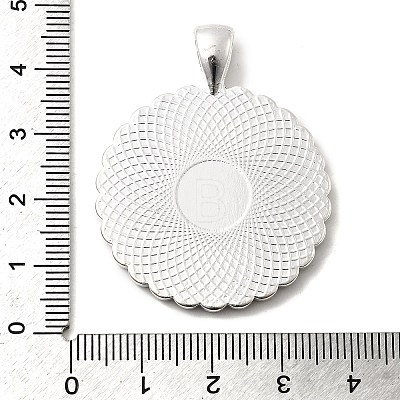Flat Round Alloy Rhinestone Pendant Cabochon Settings X-ALRI-T351-01S-1