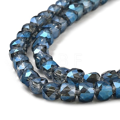 Electroplate Transparent Glass Beads Strands GLAA-C029-03B-06-1