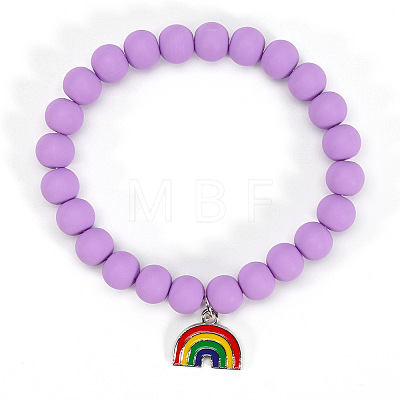 Rainbow Zinc Alloy Enamel Charm Bracelets FS-WGF96C6-02-1
