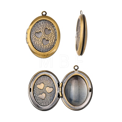 Brass Locket Pendants KK-MSMC002-M6-1