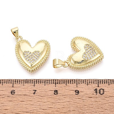 Valentine's Day Brass Micro Pave Clear Cubic Zirconia Pendants KK-T080-53G-1