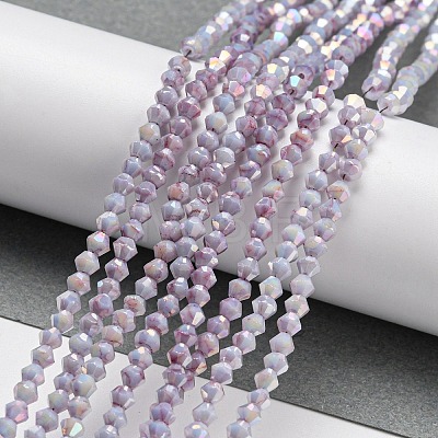 Baking Painted Transparent Glass Beads Strands DGLA-F002-04G-1