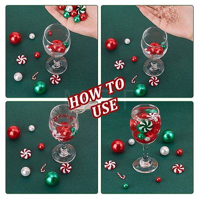   12Pcs Christmas Plastic Beads & Handmade Polymer Clay Cabochons KY-PH0001-78-1