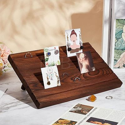 7-Slot Wooden Place Card Display Stands ODIS-WH0029-52C-1