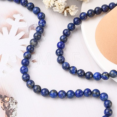 Natural Lapis Lazuli Beads Strands X-G-G099-8mm-7-1