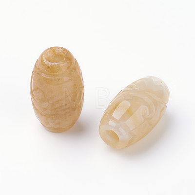 Natural Myanmar Jade/Burmese Jade European Beads G-E418-07-1