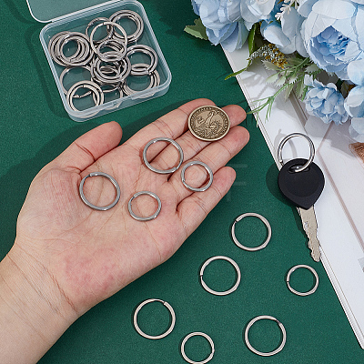 40Pcs 2 Styles 304 Stainless Steel Split Key Rings STAS-CY0001-03-1