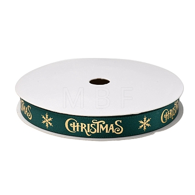 Flat Christmas Theme Polyester Satin Ribbon OCOR-YWC0001-01B-03-1