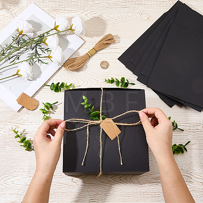 8Pcs Square Folding Kraft Paper Mailer Boxes CON-CP0001-018B-1