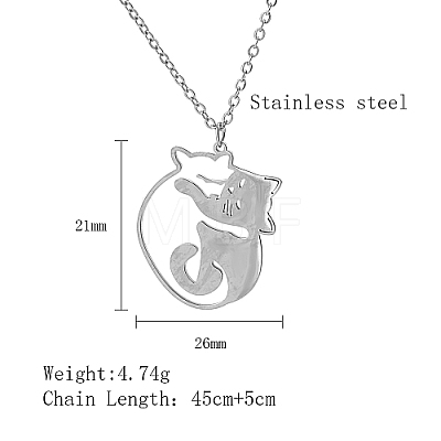 Non-Tarnish Stainless Steel Pendant Necklaces ZE1785-2-1