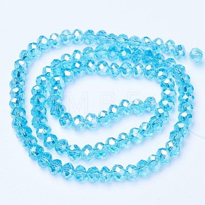 Electroplate Glass Beads Strands EGLA-A034-T3mm-B14-1