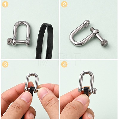 304 Stainless Steel D-Ring Anchor Shackle Clasps STAS-P182-19P-1