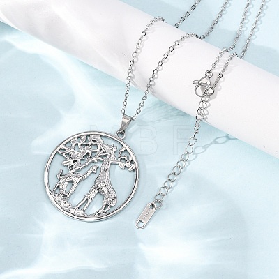 304 Stainless Steel Pendant Cable Chain Necklaces for Men Women NJEW-K308-03D-P-1
