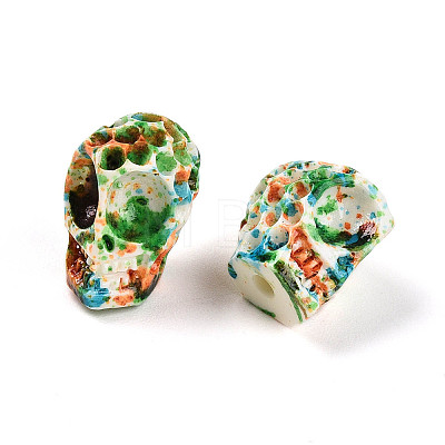 Spray Painted Resin Beads Strands RESI-N041-01C-1