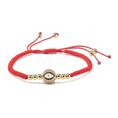 Round with Evil Eye Braided Bead Bracelet for Girl Women BJEW-JB06974-1