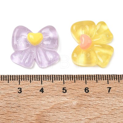 Two Tone Transparent Resin & Glitter Powder Cabochons RESI-A055-06-1
