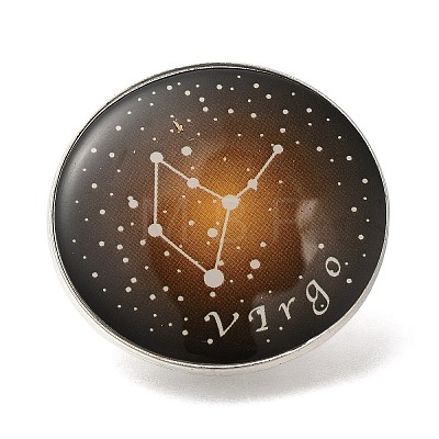 Twelve Constellation Creative Alloy Badges Constellation Brooches JEWB-S033-01P-F-1