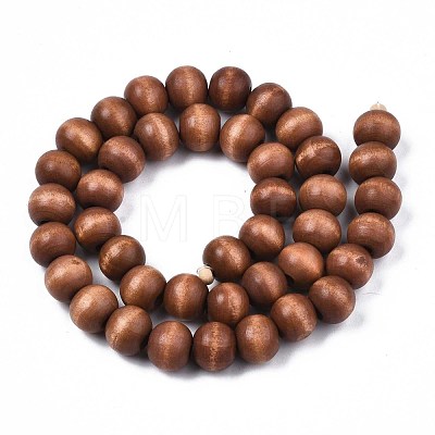 Painted Natural Wood Beads Strands WOOD-S053-54L-1