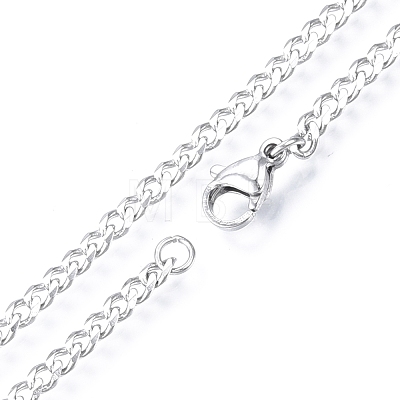Men's 201 Stainless Steel Cuban Link Chain Necklace NJEW-N050-A06-3-40P-1