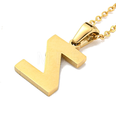 Ion Plating(IP) Initial Letter 304 Stainless Steel Pendant Necklaces NJEW-M199-01G-Z-1