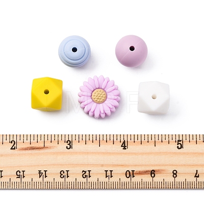5 Styles Food Grade Eco-Friendly Silicone Beads SIL-FS0001-24-1