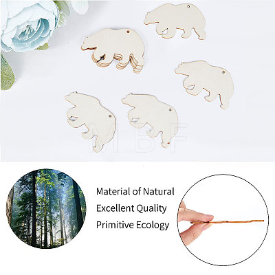 Animal Theme Unfinished Blank Wooden Pendants Set for Painting Arts WOOD-WH0124-26B-1
