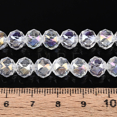 AB Color Plated Transparent Glass Round Beads Strands EGLA-T029-8mm-12T-18-1