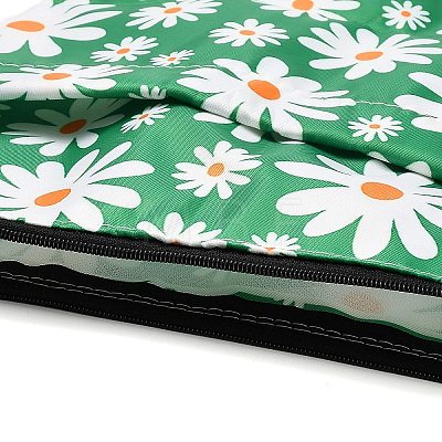 Daisy Print Polyester Zipper Book Covers AJEW-Z051-03A-1