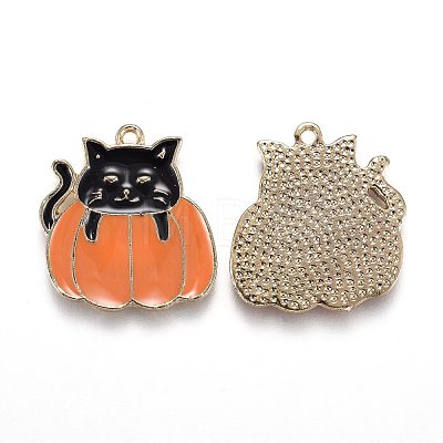 Autumn Theme Alloy Enamel Pendants ENAM-J649-06LG-01-1