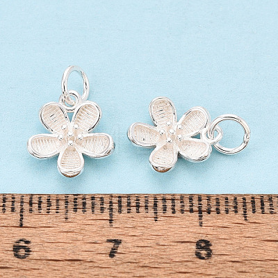 925 Sterling Silver Flower Charms STER-T009-06S-1