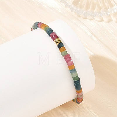 Natural White Jade Beaded Bracelets BJEW-JB14426-1