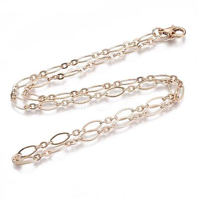 Brass Cable Chains Necklace Making MAK-S072-16A-G-1