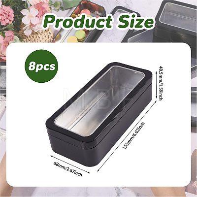 Clear Window Iron Storage Boxes for Jewelry & Small Items CON-WH0085-256-1