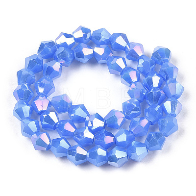 Imitation Jade Electroplate Glass Beads Strands EGLA-A039-J6mm-B04-1