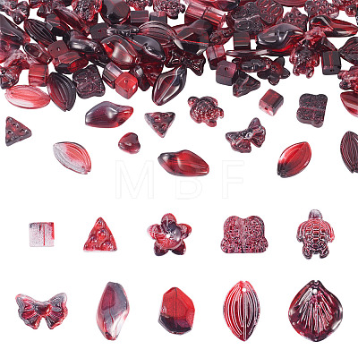125G Gradient Color Transparent Glass Beads GLAA-TA0003-58D-1