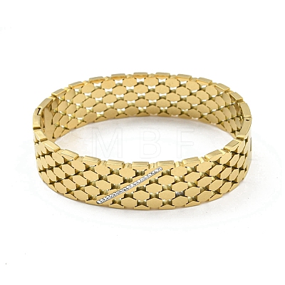304 Stainless Steel Pave Crystal Rhinestone Hollow Out Hinged Bangles for Women BJEW-D044-01A-G-1
