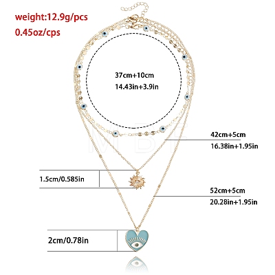 Alloy Rhinestone 3 Layer Necklaces WGF0AED-01-1