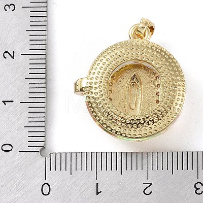 Brass Cubic Zirconia with Glass Pendents KK-Q815-12G-1