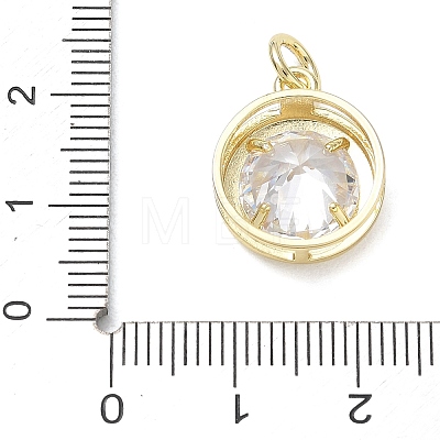 Brass Pave Clear Cubic Zirconia Pendants KK-CBA56EF-36C-G-1