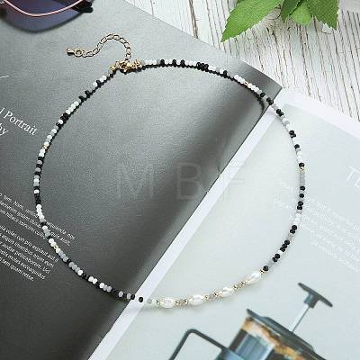 2Pcs 2 Styles Glass Seed Beaded Necklaces Sets NJEW-SZ0001-38-1