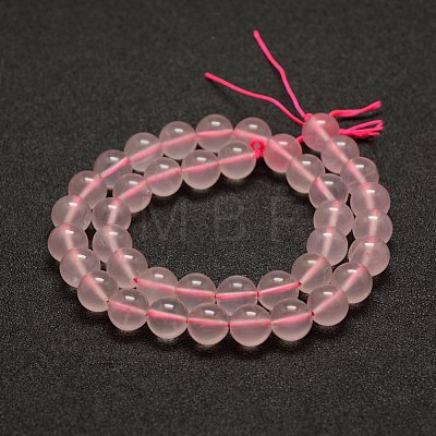 Natural Rose Quartz Beads Strands X-G-E375-8mm-01-1