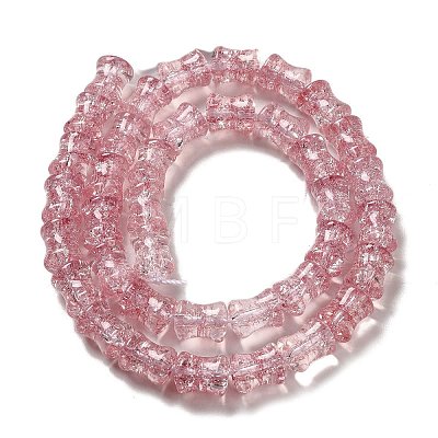 Transparent Crackle Glass Beads Strands GLAA-D025-01I-1